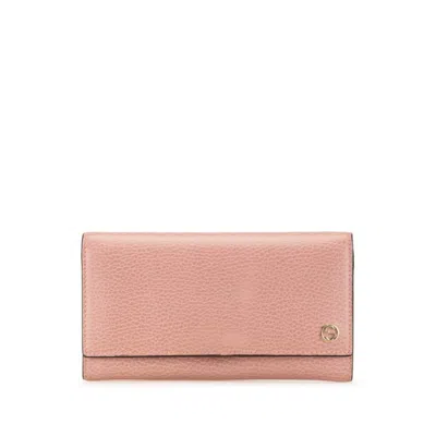 Pre-owned Gucci Pink Leather Coin Purse/coin Case ()