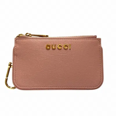 Pre-owned Gucci Pink Leather Coin Purse/coin Case ()