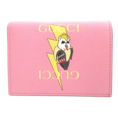 Pre-owned Gucci Pink Leather Coin Purse/coin Case ()