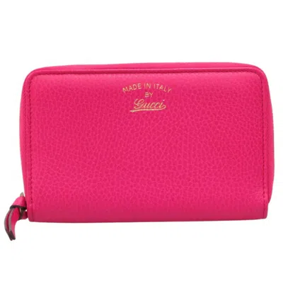 Pre-owned Gucci Pink Leather Coin Purse/coin Case ()