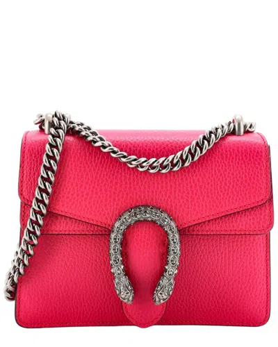 Gucci Pink Leather Dionysus Bag Mini (authentic Pre-loved) In Red