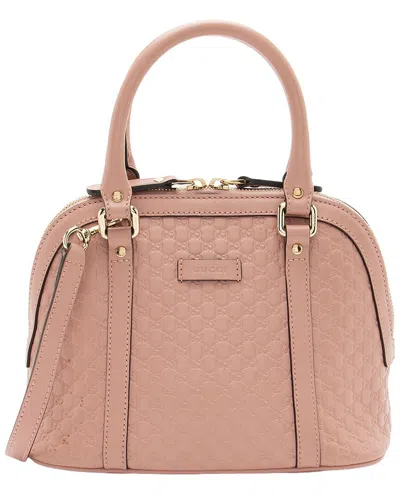 Pre-owned Gucci Pink Leather Dome Small Satchel (authentic Pre-loved)