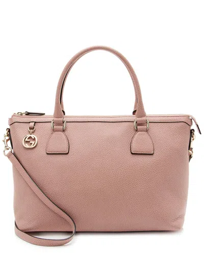 Gucci Pink Leather Gg Charm Large Satchel (authentic Pre-loved)