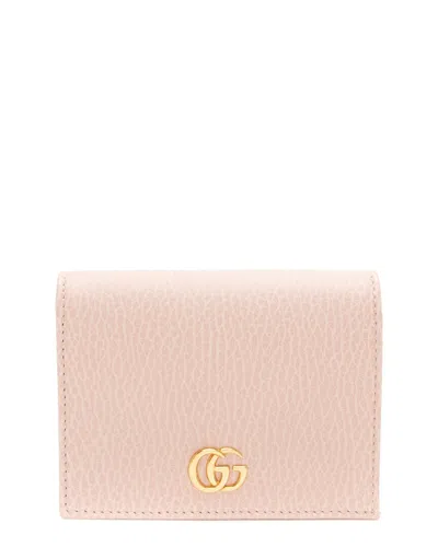 GUCCI GUCCI PINK LEATHER GG MARMONT CARD CASE (AUTHENTIC PRE-LOVED)