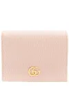 Gucci Pink Leather Gg Marmont Card Case (authentic Pre-loved)