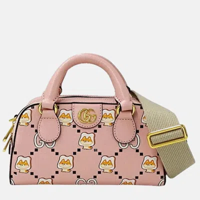 Pre-owned Gucci Pink Leather Gg Marmont Handbag