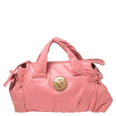 Pre-owned Gucci Pink Leather Hysteria Satchel