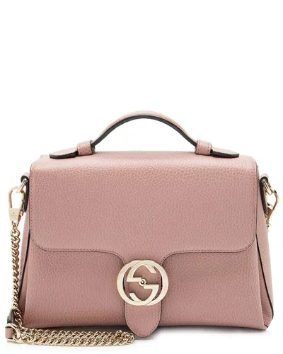 Gucci Pink Leather Interlocking G Small Top Handle (authentic Pre-loved)