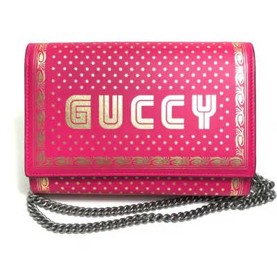 Pre-owned Gucci Pink Leather Long Wallet (bi-fold) ()