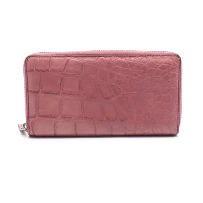 Pre-owned Gucci Pink Leather Long Wallet (bi-fold) ()