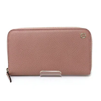 Pre-owned Gucci Pink Leather Long Wallet (bi-fold) ()
