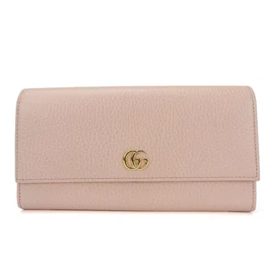 Pre-owned Gucci Pink Leather Long Wallet (bi-fold) ()