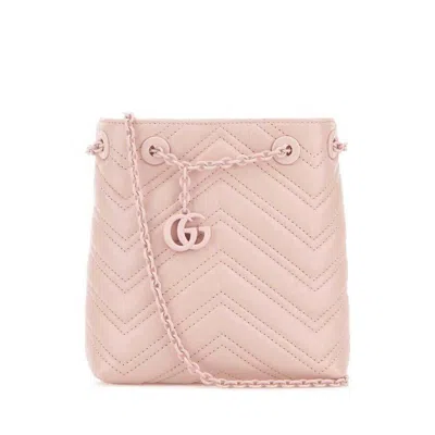 Gucci Pink Leather Micro Gg Marmont Bucket Bag Ladypinladpladp Borse A Secchiello