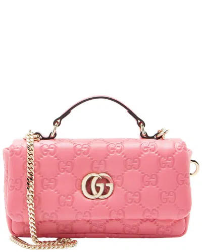 Pre-owned Gucci Pink Leather Milano Small Top Handle (authentic Pre-loved)