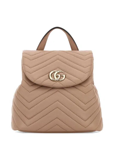 Gucci Pink Leather Mini Gg Marmont Backpack