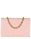 Gucci Pink Leather Script Logo Wallet On Chain (authentic Pre-loved) In Pink