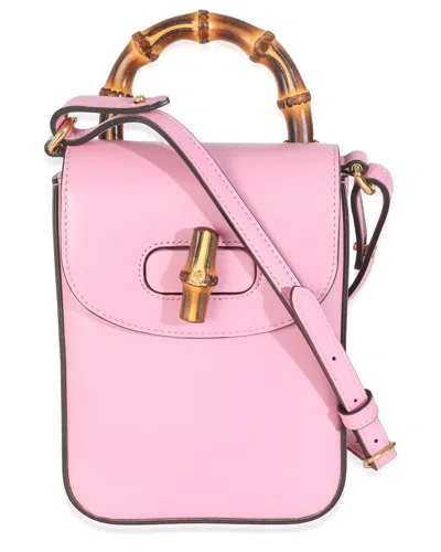 Gucci Pink Leather Smooth Bamboo Top Handle 1947 Convertible Backpack  (authentic Pre-loved)