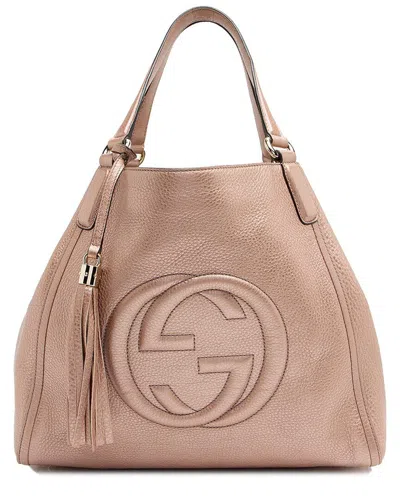 Gucci Pink Leather Soho Medium Tote (authentic Pre-loved)