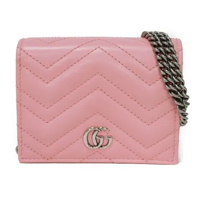Pre-owned Gucci Pink Leather Wallet (bi-fold) ()