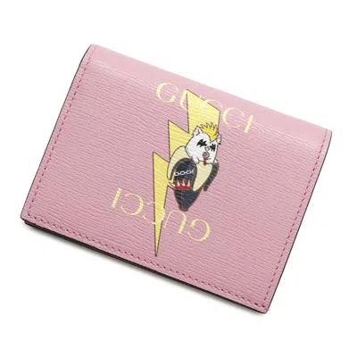 Pre-owned Gucci Pink Leather Wallet (bi-fold) ()