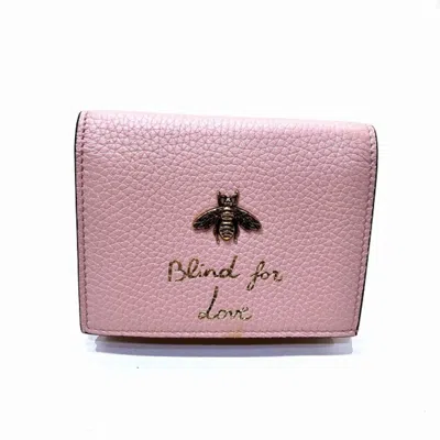 Pre-owned Gucci Pink Leather Wallet (bi-fold) ()