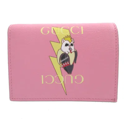 Pre-owned Gucci Pink Leather Wallet (bi-fold) ()