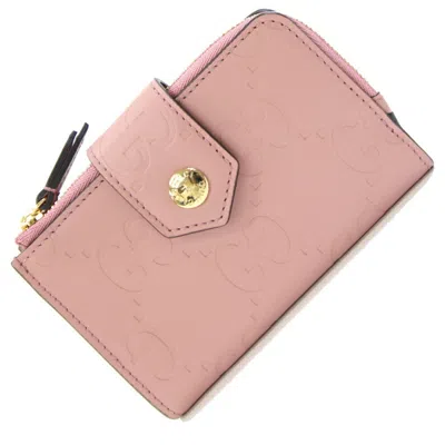 Pre-owned Gucci Pink Leather Wallet (bi-fold) ()