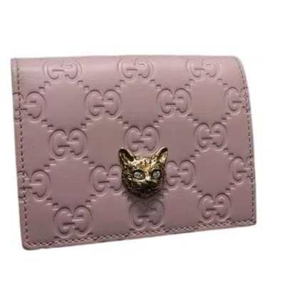 Pre-owned Gucci Pink Leather Wallet (bi-fold) ()