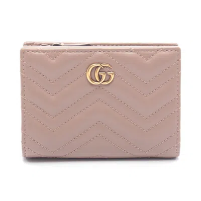 Pre-owned Gucci Pink Leather Wallet (bi-fold) ()
