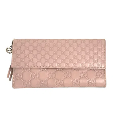 Pre-owned Gucci Pink Leather Wallet (bi-fold) ()
