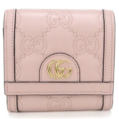 Pre-owned Gucci Pink Leather Wallet (bi-fold) ()