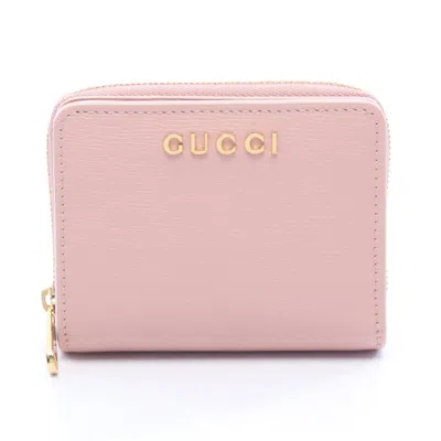 Pre-owned Gucci Pink Leather Wallet (bi-fold) ()