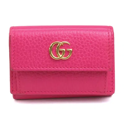 Pre-owned Gucci Pink Leather Wallet (tri-fold) ()