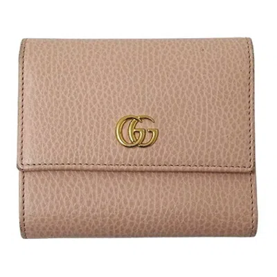 Pre-owned Gucci Pink Leather Wallet (tri-fold) ()