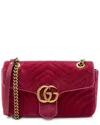 Gucci Pink Matelasse Velvet Gg Marmont Medium Flap Bag (authentic Pre-loved) In Pink