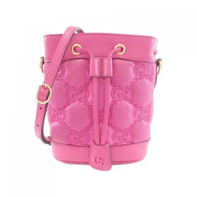 Pre-owned Gucci Pink Nylon Leather Shoulder Bag ()