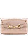 Gucci Pink Patent Leather Bright Bit Clutch (authentic Pre-loved) In Neutral