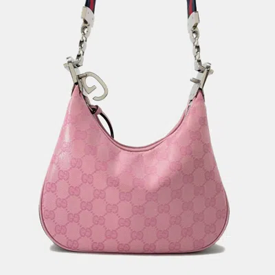 Pre-owned Gucci Pink Pvc Canvas Attach Hobo Bag
