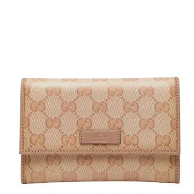 Pre-owned Gucci Pink Pvc Leather Wallet (bi-fold) ()
