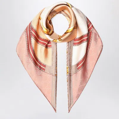 Gucci Pink Scarf With Silk Clamp Print Women