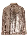 Gucci Sequin Shirt Shirt And Blouse Silver In Brown