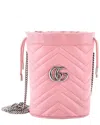 Gucci Pink Sheep Leather Gg Marmont Bucket Bag Matelasse Mini (authentic Pre-  Loved) In Pink