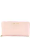 Gucci Pink Sheep Leather Logo Script Zip Around Wallet (authentic Pre-loved)