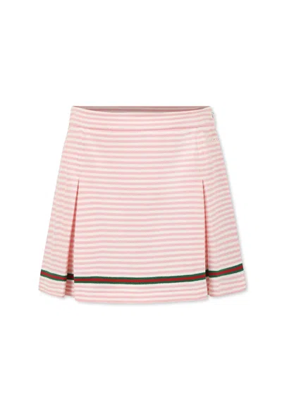 Gucci Kids' Pink Skirt For Girl With Web Detail