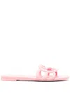 Gucci Palma Flat Sandals Cut-out Detailing In Pink