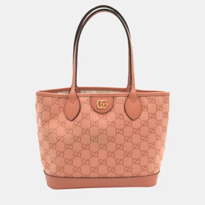 Pre-owned Gucci Pink Small Gg Canvas Ophidia Tote