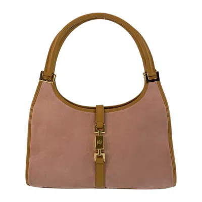 Pre-owned Gucci Pink Suede Leather Handbag Shoulder Bag ()
