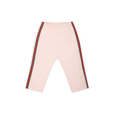 Gucci Pink Sweatpants For Baby Girl With Logo
