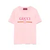 Gucci Printed Logo T-shirt In Pink