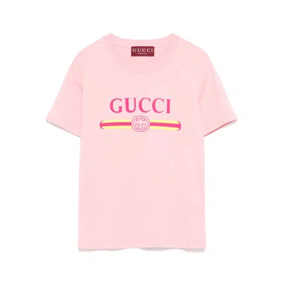 GUCCI GUCCI PINK TOPS - T-SHIRTS & JERSEYS WOMEN